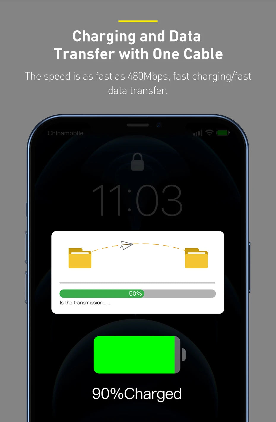 2.4A Fast Charging Data Cable for iPhone and iPad