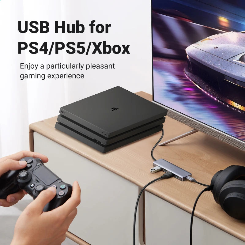 4-Port USB 3.0 Data Hub with Power Supply
