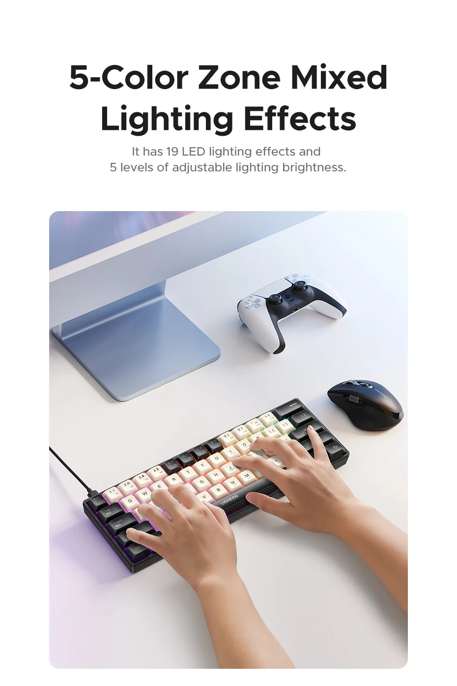 61-Key Compact Wired Mechanical Gaming Keyboard