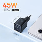 45W GaN Fast USB-C Wall Charger for Smartphones and Tablets