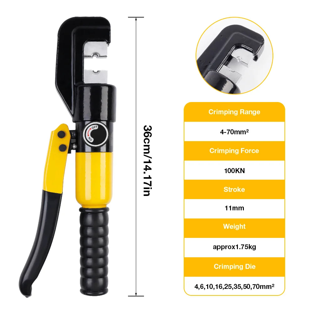 10T Hydraulic Cable Crimping Tool 4-70mm²