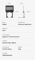 Adjustable Aluminum Tablet and Phone Stand