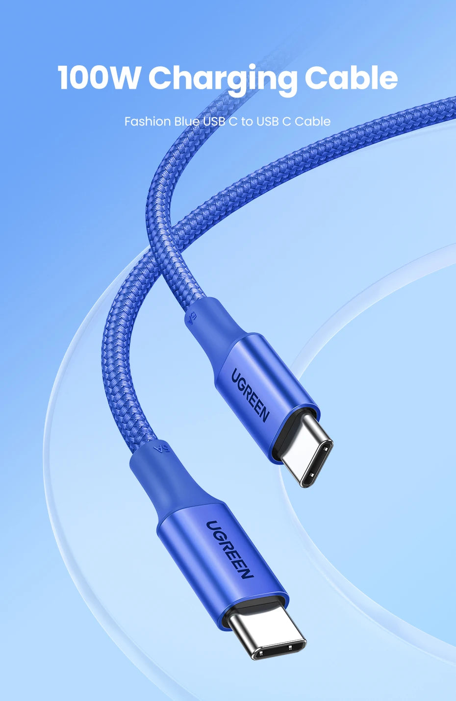 100W USB-C to USB-C Fast Charging and Data Cable - 7