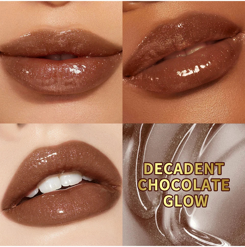 Moisturizing Chocolate Shimmer Lip Gloss for Hydrated Plump Lips