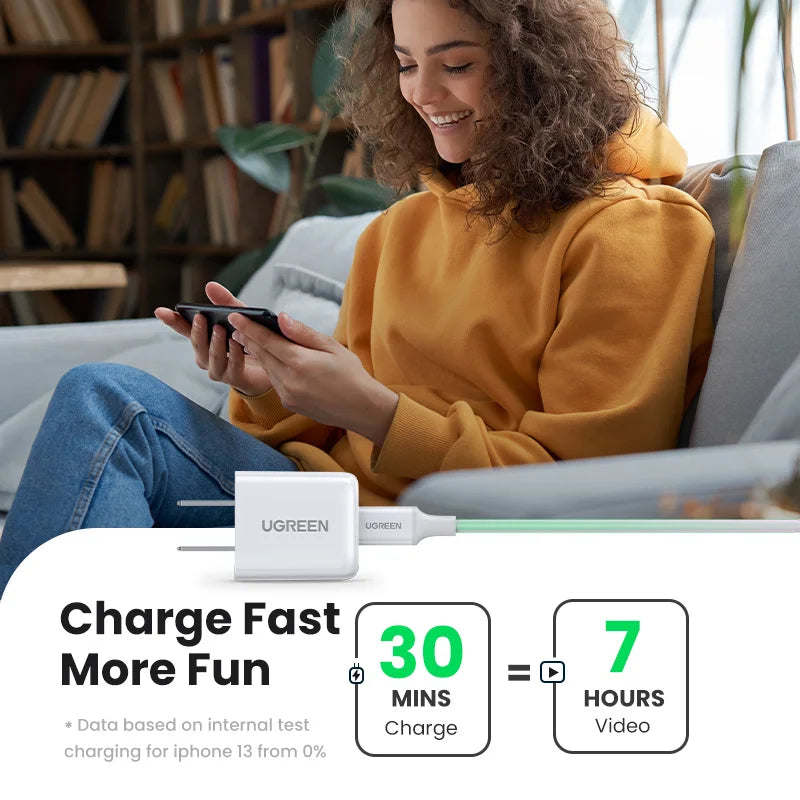 20W USB-C PD Fast Wall Charger for Smartphones