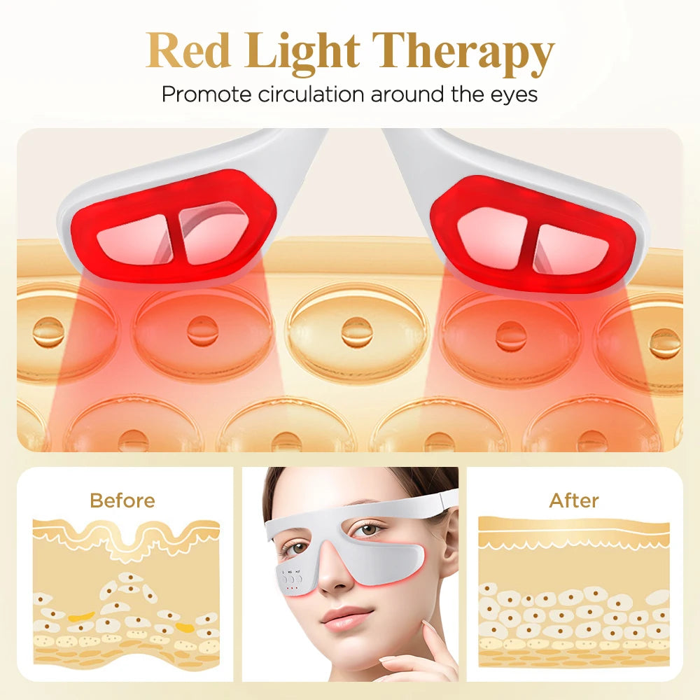 3D LED Red Light Therapy Eye Massager for Fatigue and Dark Circles