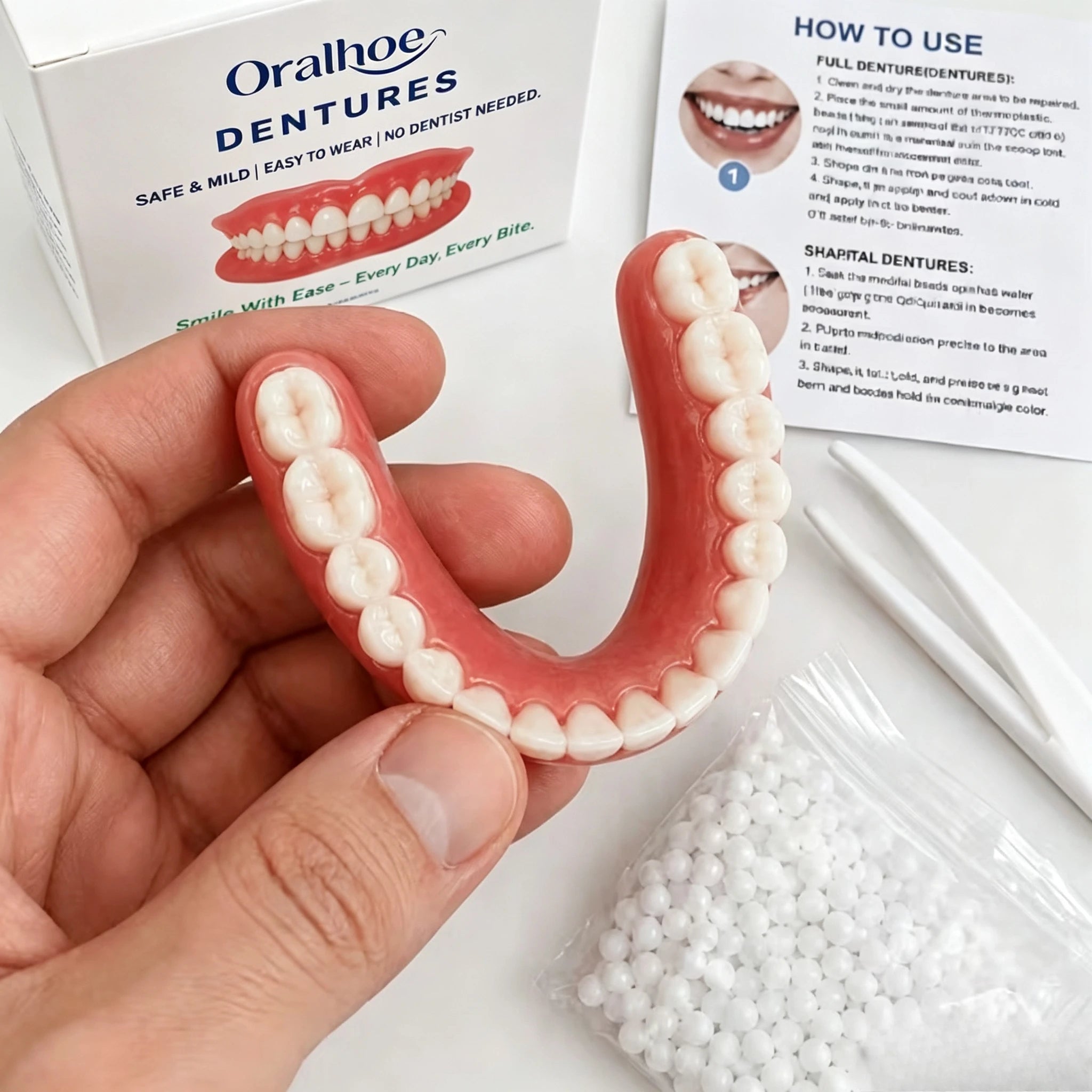 Adjustable Cosmetic Dentures for Temporary Smile Improvement - 1