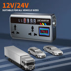 200W 12V/24V to 220V Car Power Inverter with 9 Charging Ports