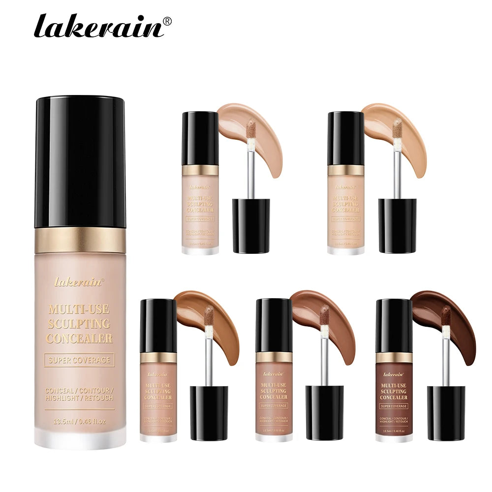 Full Coverage Waterproof Liquid Concealer and Sculpting Foundation