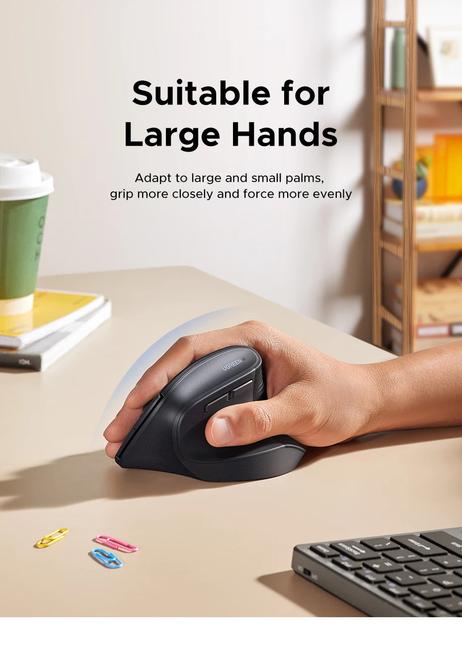 Ergonomic Vertical Wireless Mouse with 4000 DPI - 16