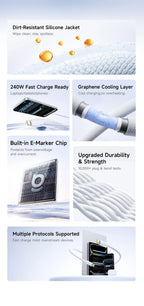240W USB-C to USB-C Fast Charging and Data Sync Cable