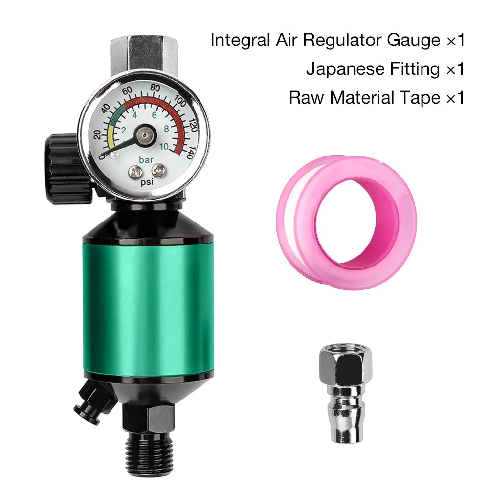 In-Line Air Pressure Regulator and Water Filter for Spray Guns - 10