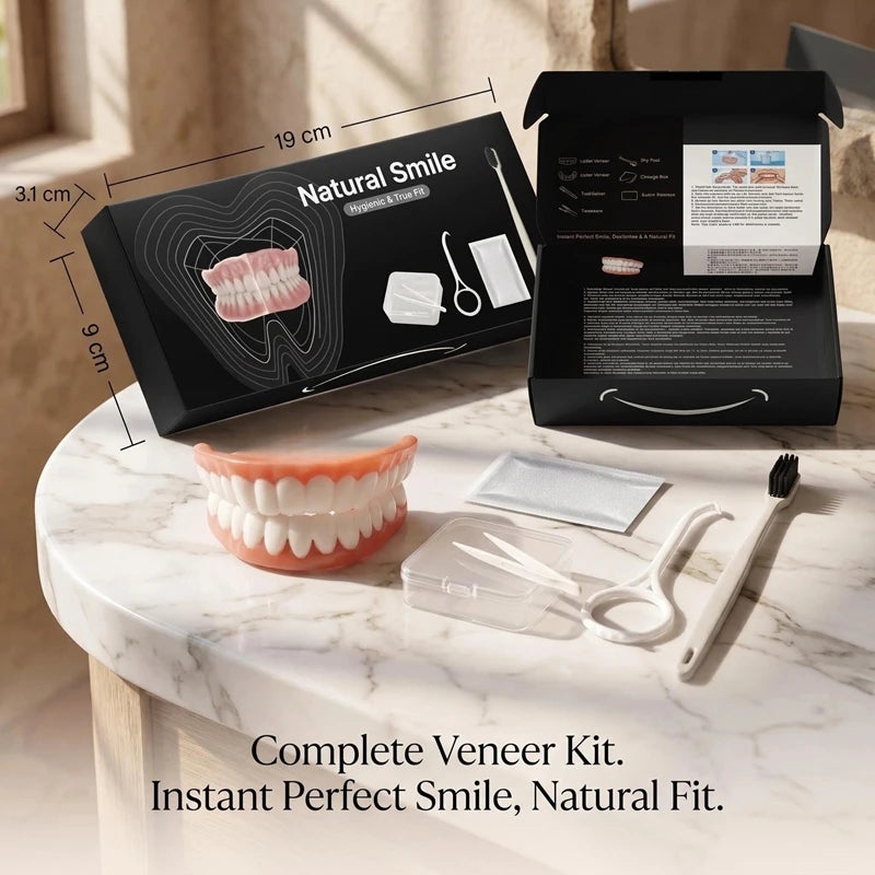 Full Mouth Denture Set with Storage Case and Cleaning Tools