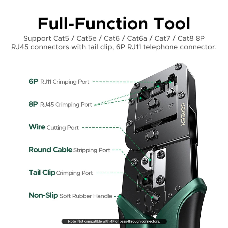 RJ45 Ethernet Cable Crimping Tool for CAT5/6/7/8