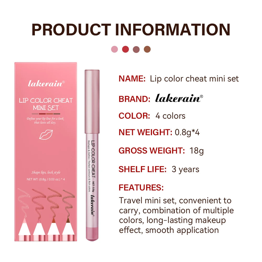 Waterproof Matte Lip Liner Pencil Set