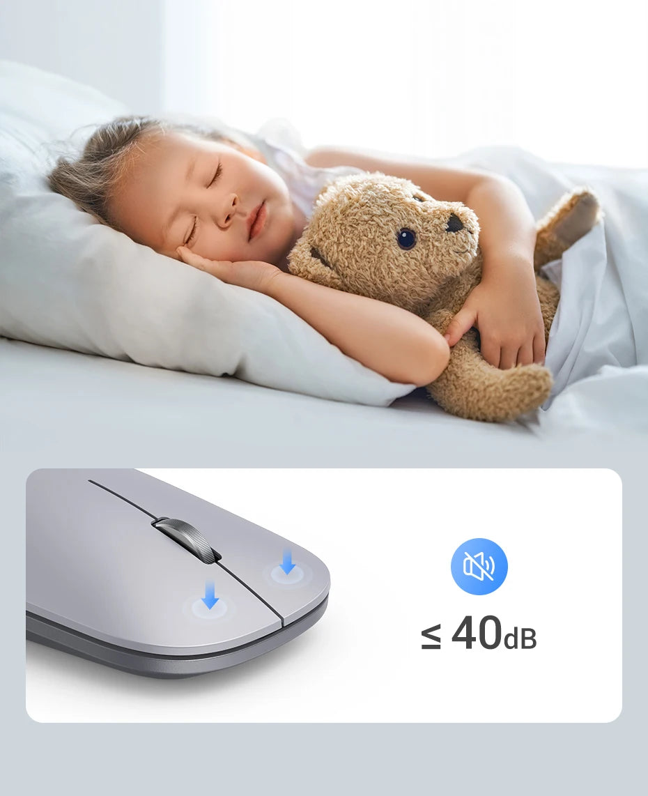 Silent Wireless Mouse with Bluetooth 5.0 and 4000 DPI - 12