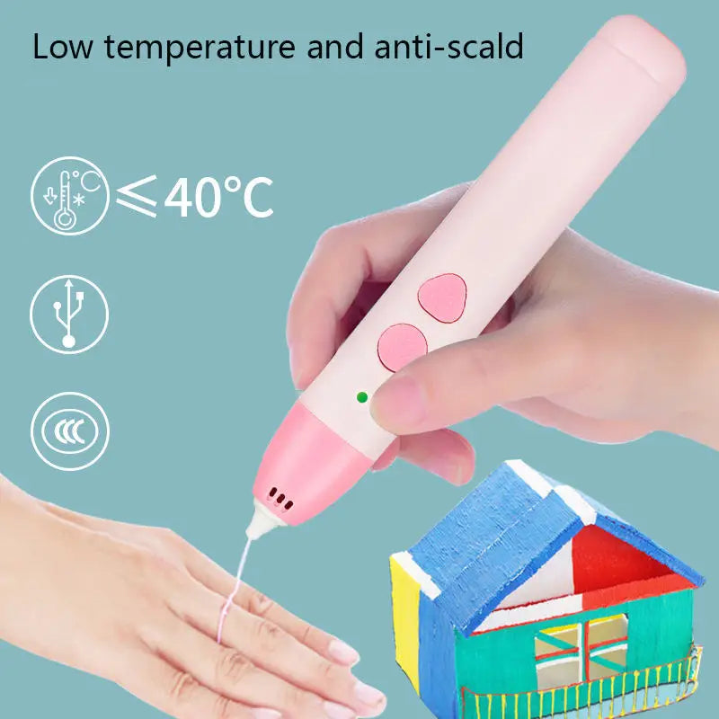 Low-Temperature 3D Printing Pen for Kids