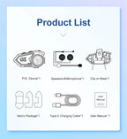 Bluetooth 6.0 Motorcycle Helmet Intercom Headset