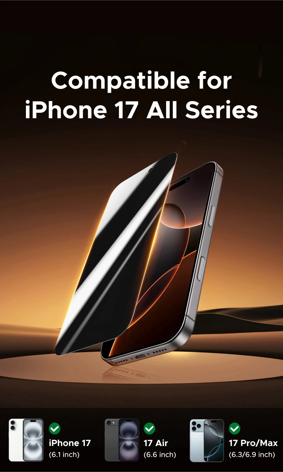 Anti-Spy Tempered Glass Privacy Screen Protector for iPhone