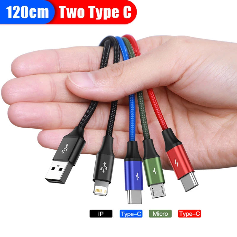 Multi-Port USB Fast Charging Cable for iPhone Android and Type-C - 30