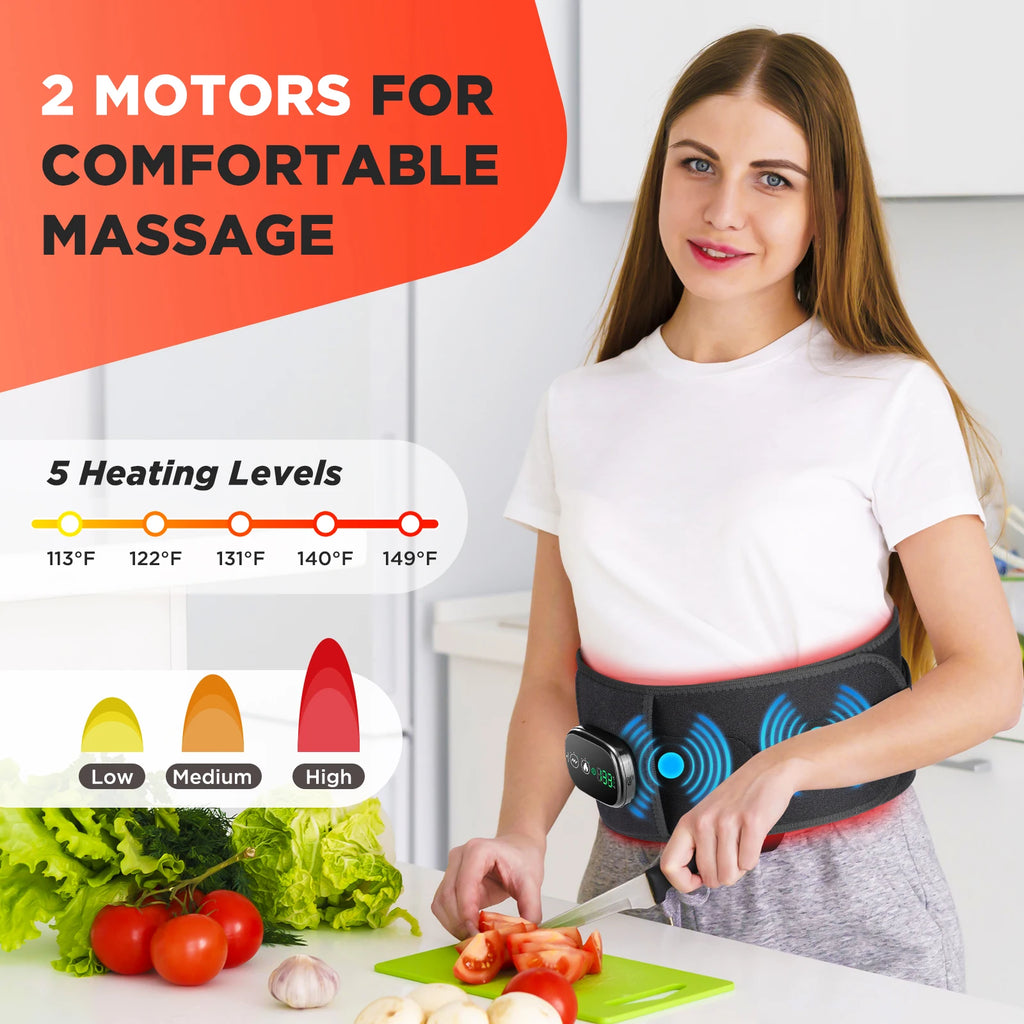 Heated Lower Back Massage Belt with Vibration