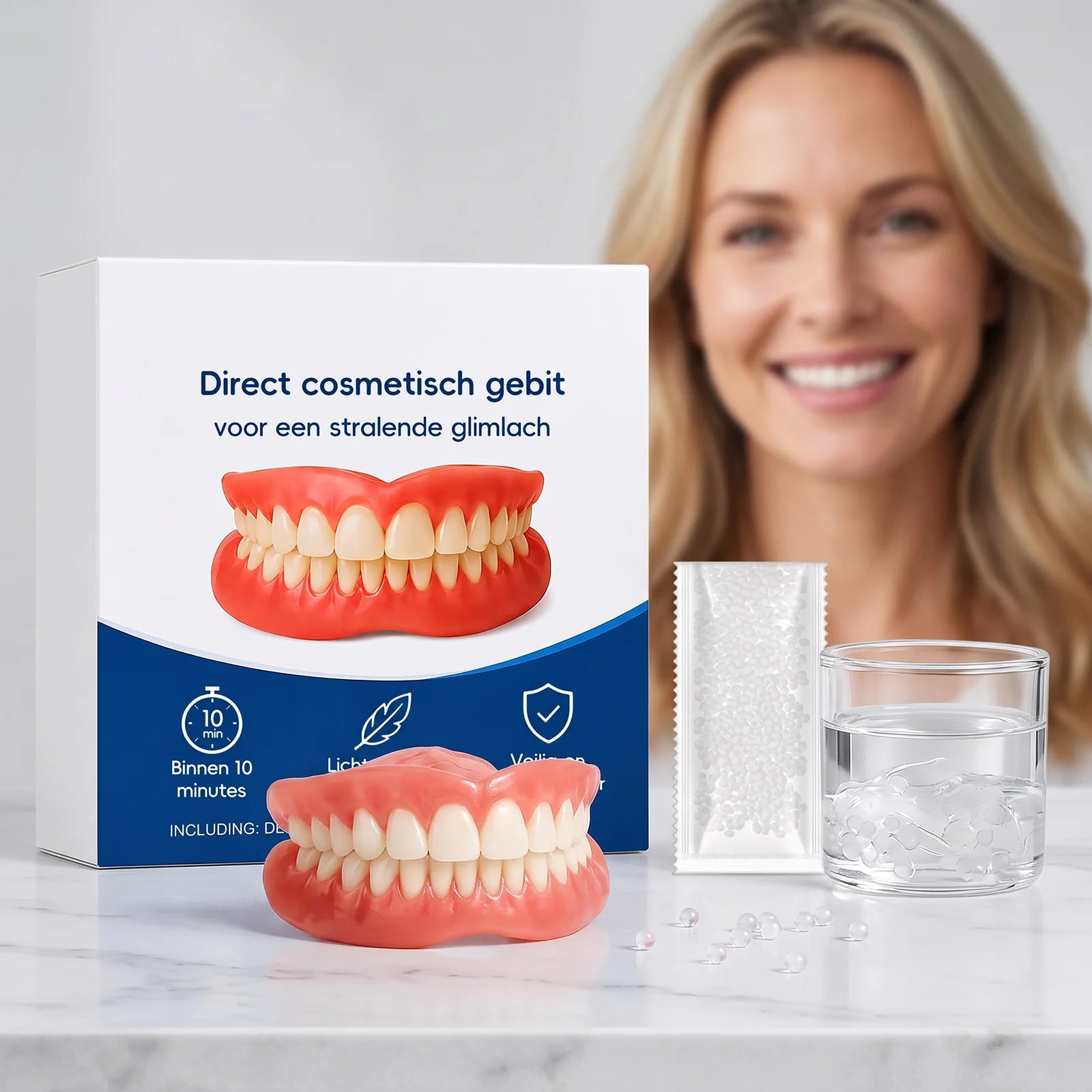 Comfort Fit Silicone Cosmetic Veneer Teeth Set - 6