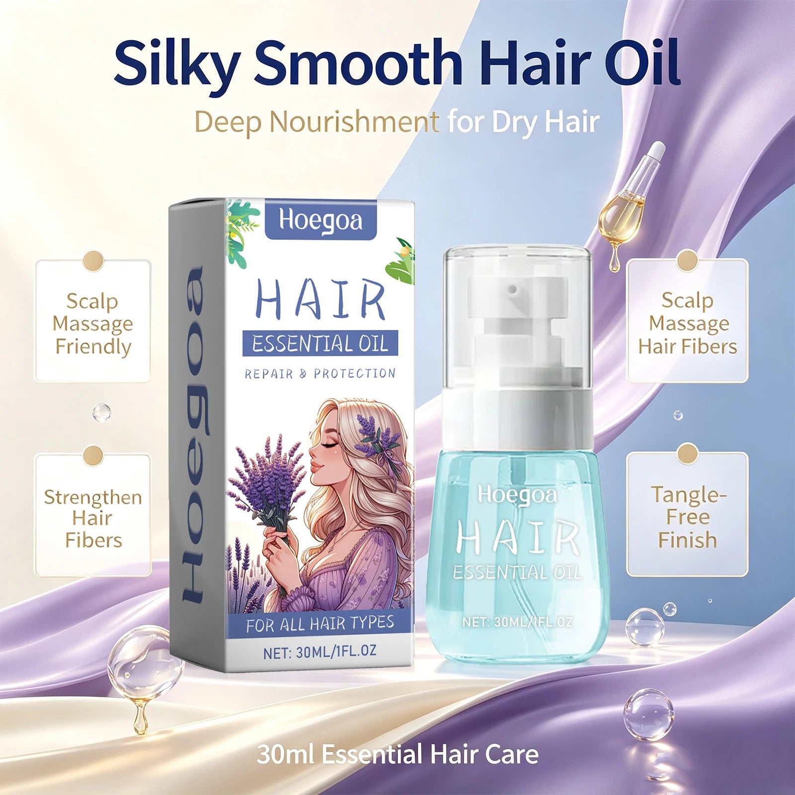 Lavender Essential Oil for Hair Repair and Frizz Control - 4