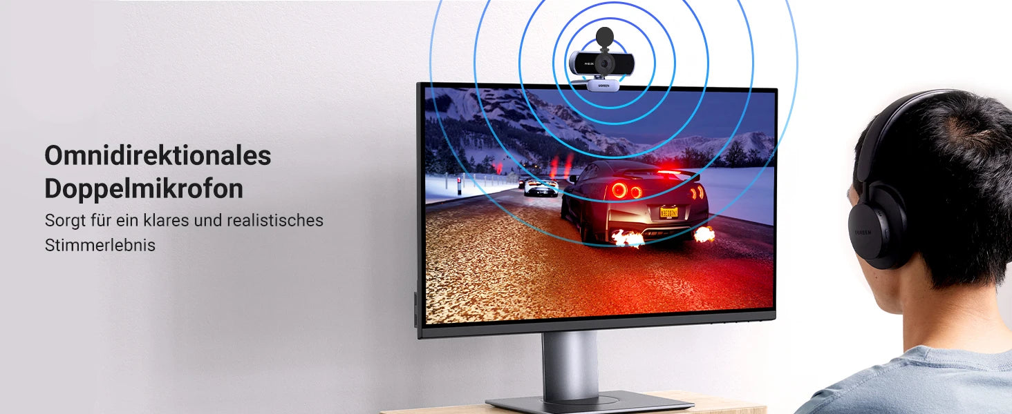 2K HD USB Webcam with Dual Microphones for Streaming and Video Calls - 14