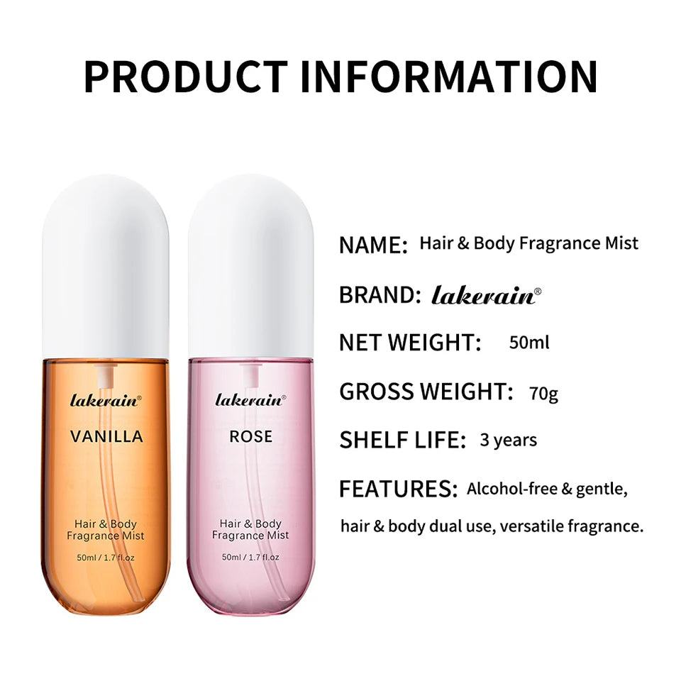 Vanilla and Rose Hair & Body Fragrance Mist