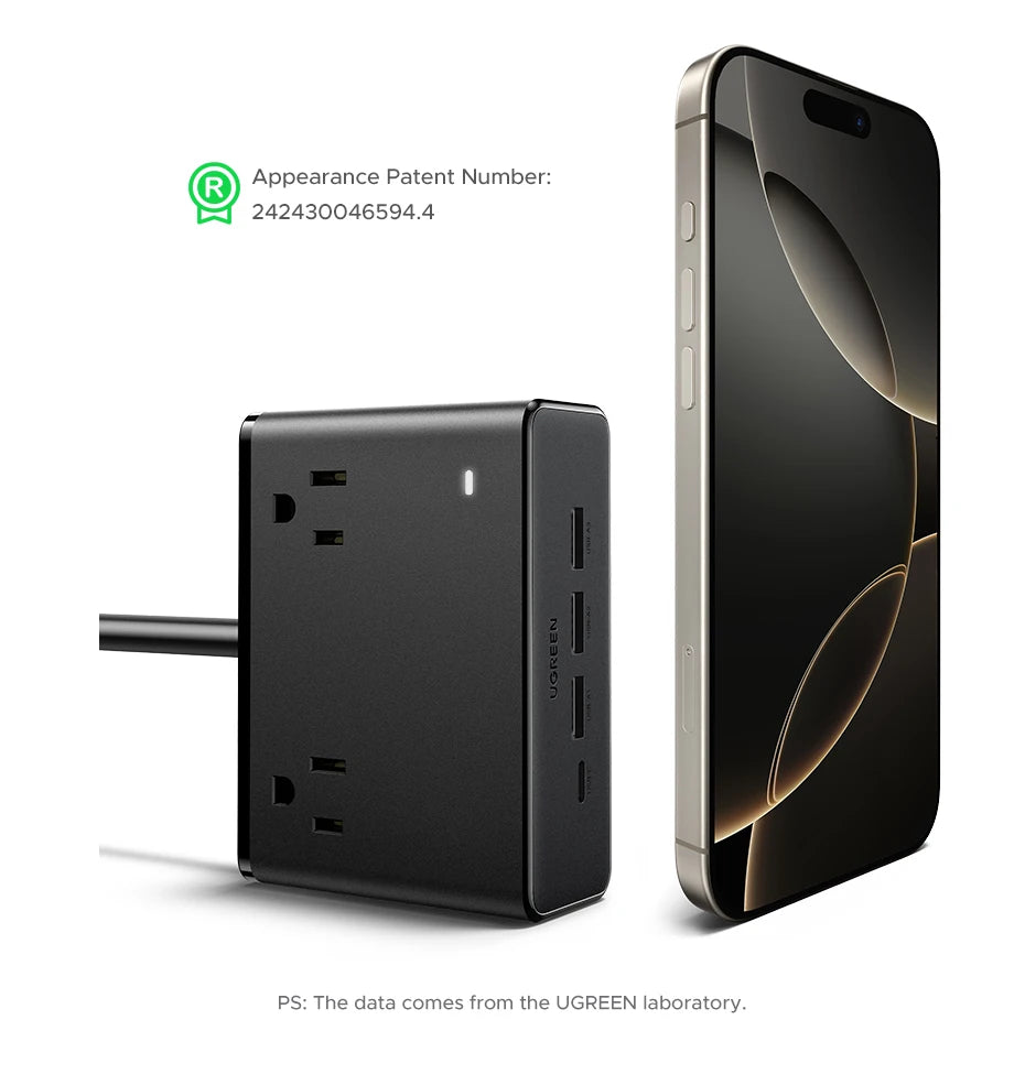 8-in-1 Compact Desktop Power Strip with USB-C Fast Charger - 17