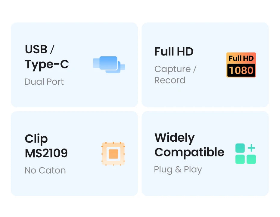 4K HDMI to USB-C Video Capture Card for Live Streaming and Recording