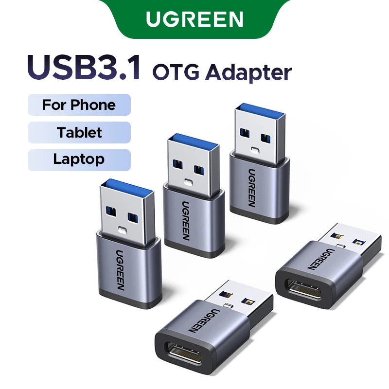 USB-A Male to USB-C Female OTG Adapter