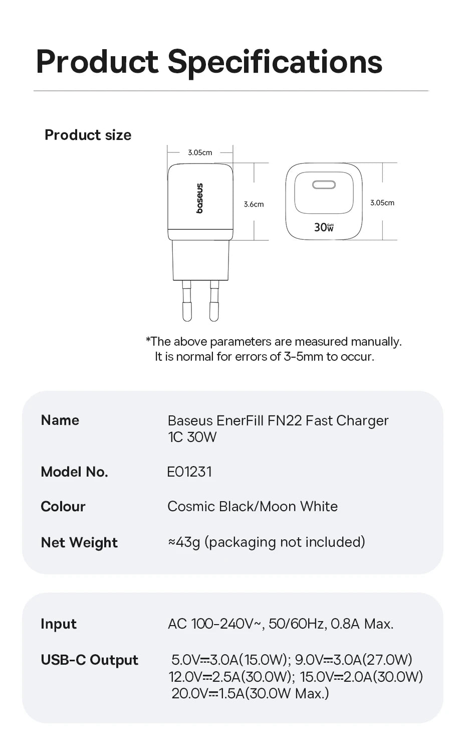 30W GaN USB-C Fast Charger for Smartphones and Tablets - 19