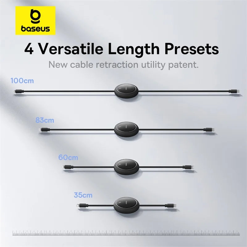 Retractable USB-C to Lightning 20W Fast Charging Cable - 4