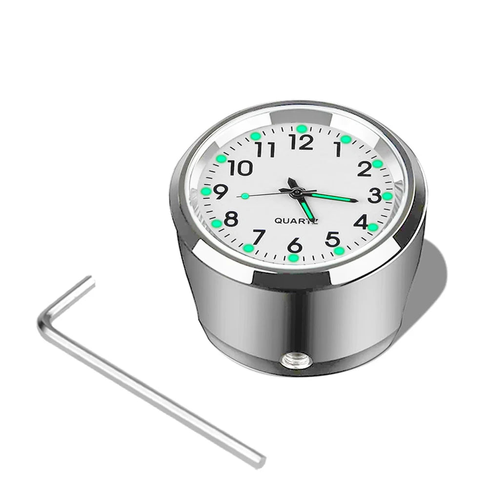 Aluminum Alloy Motorcycle Handlebar Quartz Clock for 22-25mm Bars