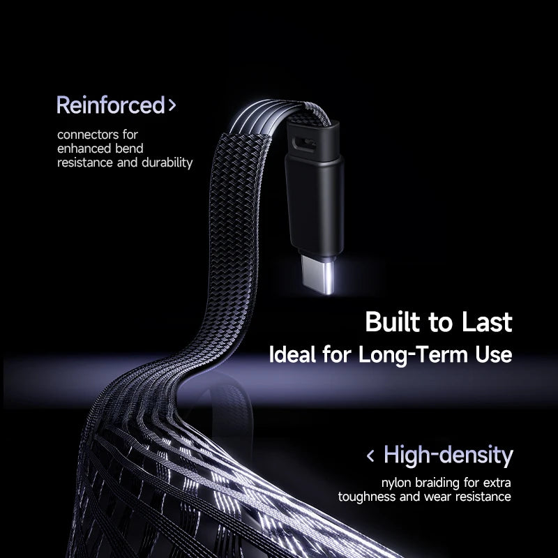 100W USB-C Fast Charging Cable with 90-Degree Elbow Connector - 6
