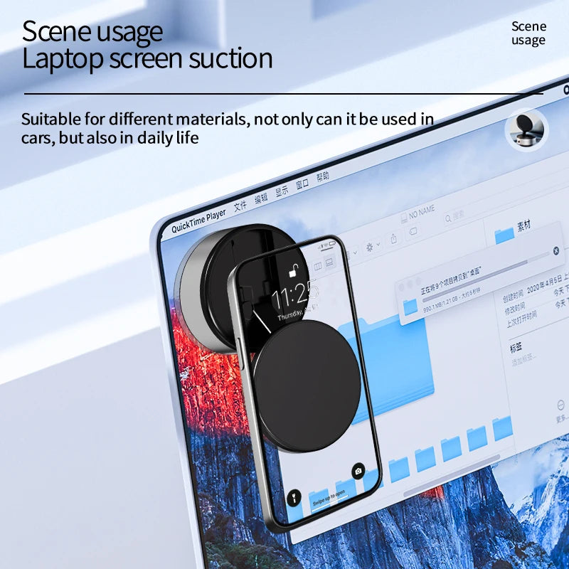 Foldable Magnetic Vacuum Car Phone Holder 360 Degree Adjustable Mount