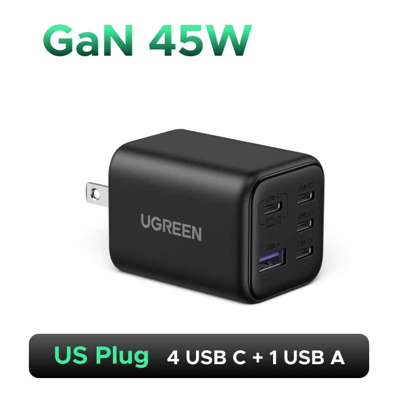 45W GaN Fast Wall Charger with 5 USB Ports - 31