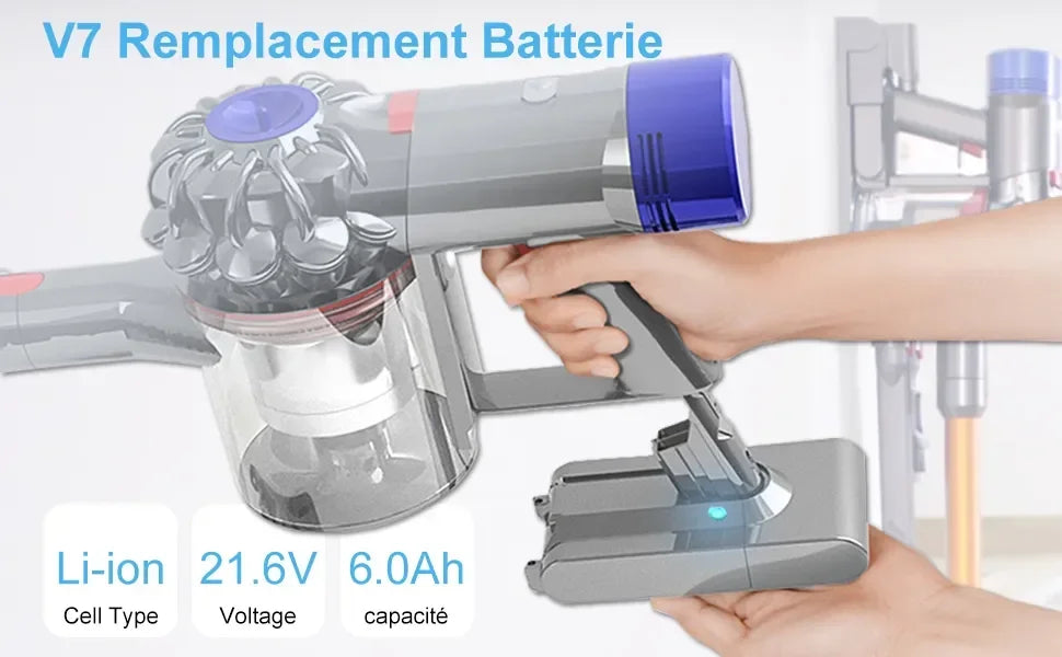High-Capacity Replacement Battery for Cordless Vacuum Cleaners