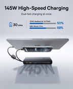 145W Fast Charging Power Bank with Built-In Cables 25000mAh