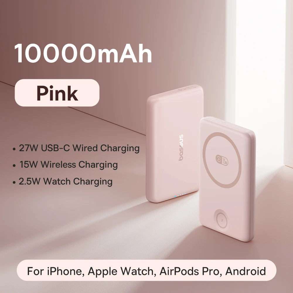 10000mAh Magnetic Wireless Power Bank for Phone and Watch