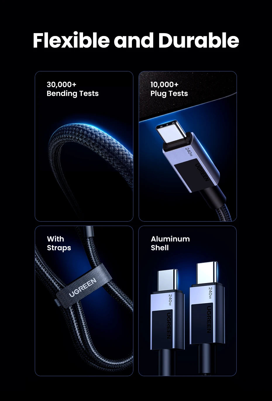 240W USB-C to USB-C Fast Charging and Data Sync Cable