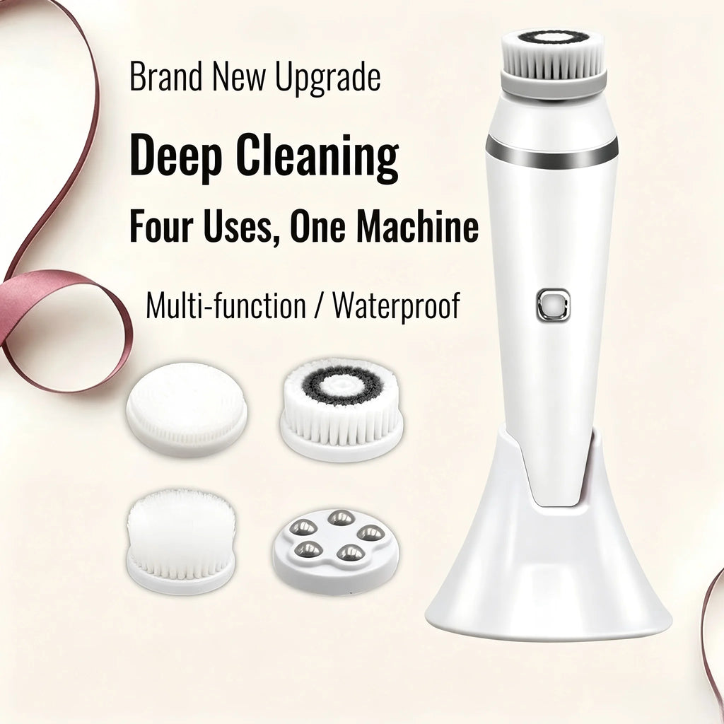 4-in-1 Electric Rotating Facial Cleansing Brush and Massager