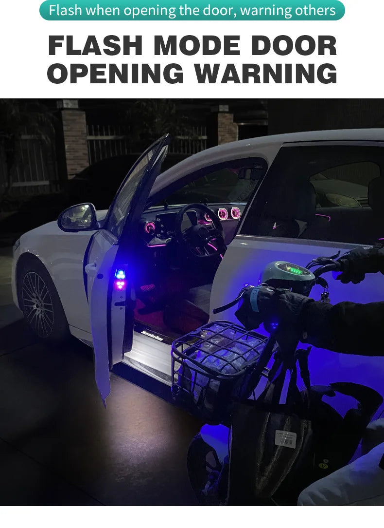 Magnetic LED Car Door Welcome Light with USB Charging and Auto Sensor