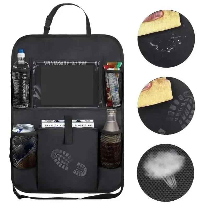 Car Seat Back Organizer with Tablet Holder and Storage Pockets