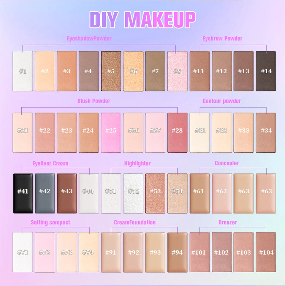Waterproof Magnetic Eyeshadow Palette Refill - 9