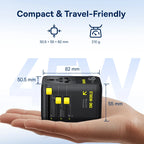 6-in-1 Universal Travel Adapter with 45W Fast Charging and Cable