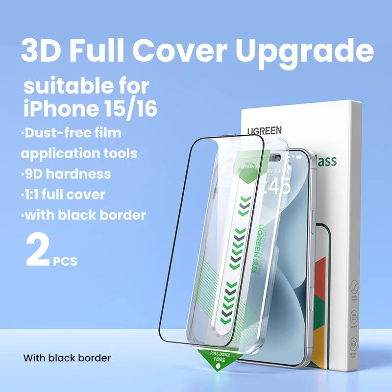 Tempered Glass Screen Protector for iPhone 16 and 15 Series