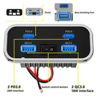 4 Port USB Car Charger with QC3.0 and PD3.0 Fast Charging Socket