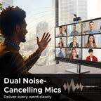 4K UHD USB Webcam with Dual Microphones for Video Calling